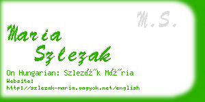 maria szlezak business card